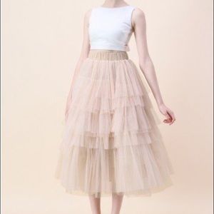 Chicwish Love Me More Layered Tulle Skirt Pink